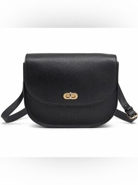 Lo & Sons The Claremont Black Leather Crossbody Camera Bag Gold Turn-Lock